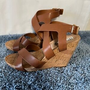 INC International Concepts Brown Cork Wedge Sandals